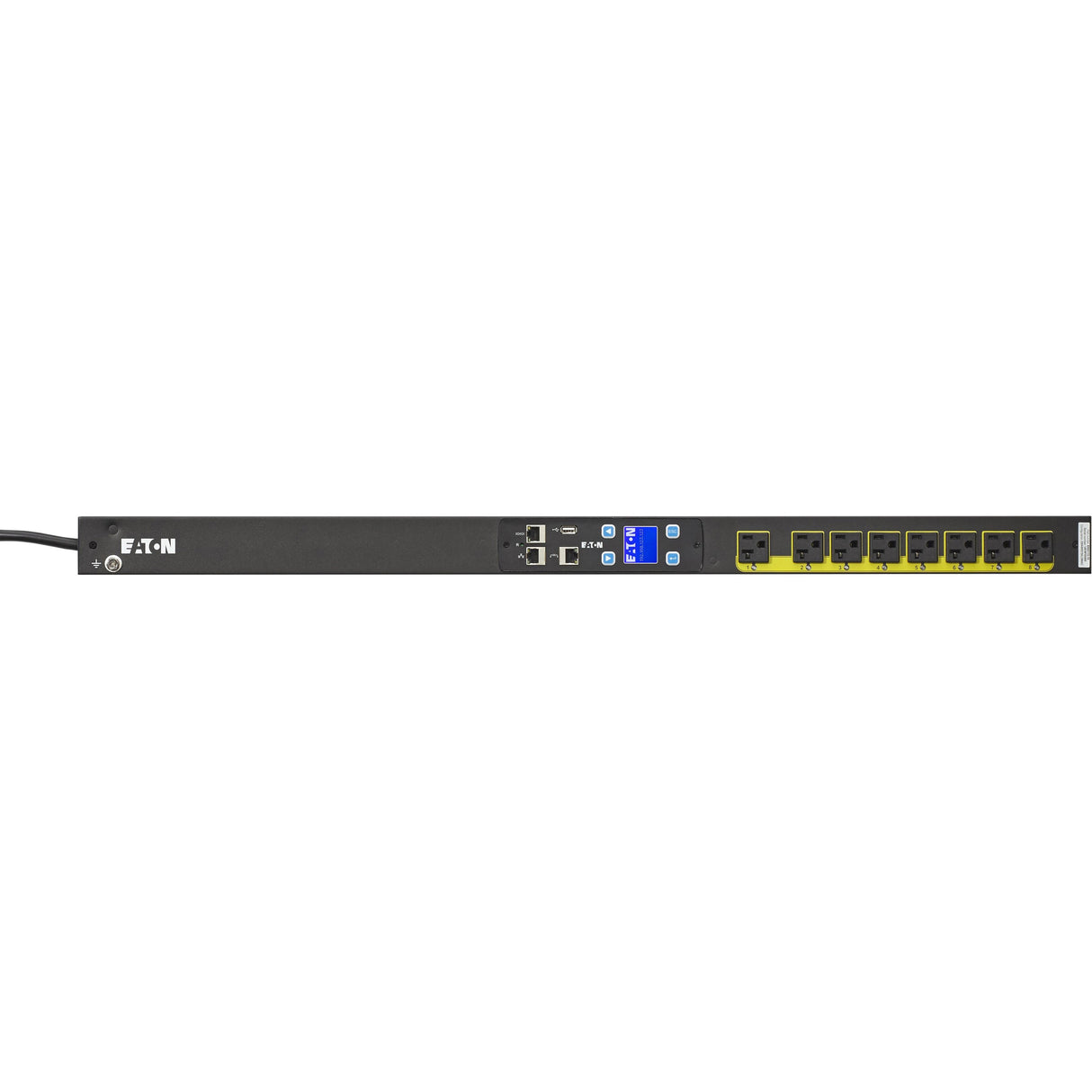Eaton Managed rack PDU, 0U, 5-20P, L5-20P input, 1.92 kW max, 120V, 16A, 10 ft cord, Single-phase, Outlets: (8) 5-20R - TAA compliant — EMA113-10