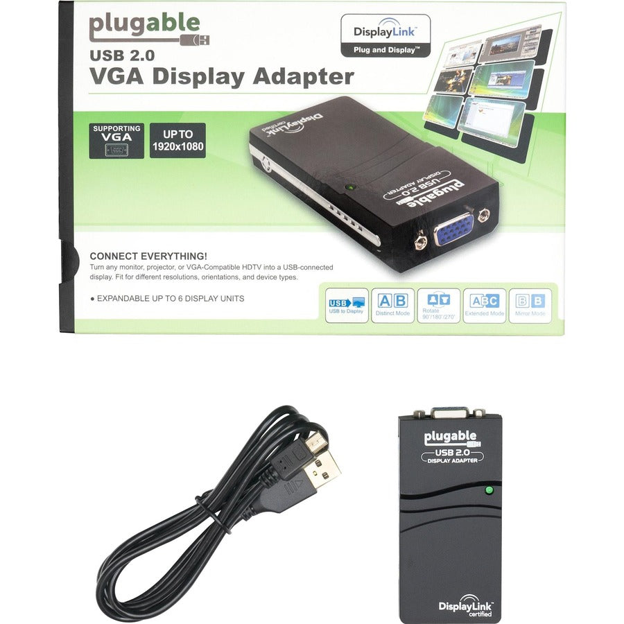 Plugable USB 2.0 to VGA Video Graphics Adapter for Multiple Monitors up to 1920x1080 — USB-VGA-165
