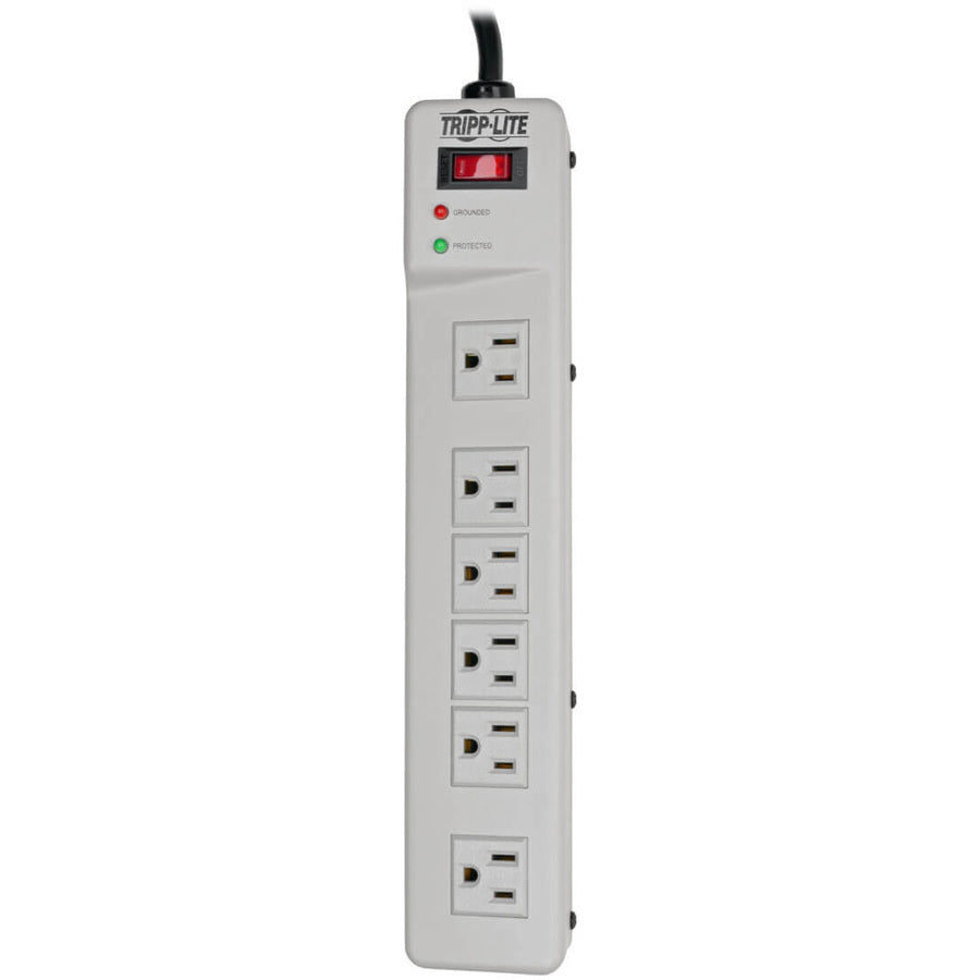 Eaton Tripp Lite Series Protect It! Surge Protector with 6 Right-Angle Outlets, 6 ft. (1.83 m) Cord, 1340 Joules, Diagnostic LEDs, Metal Case — TLM626