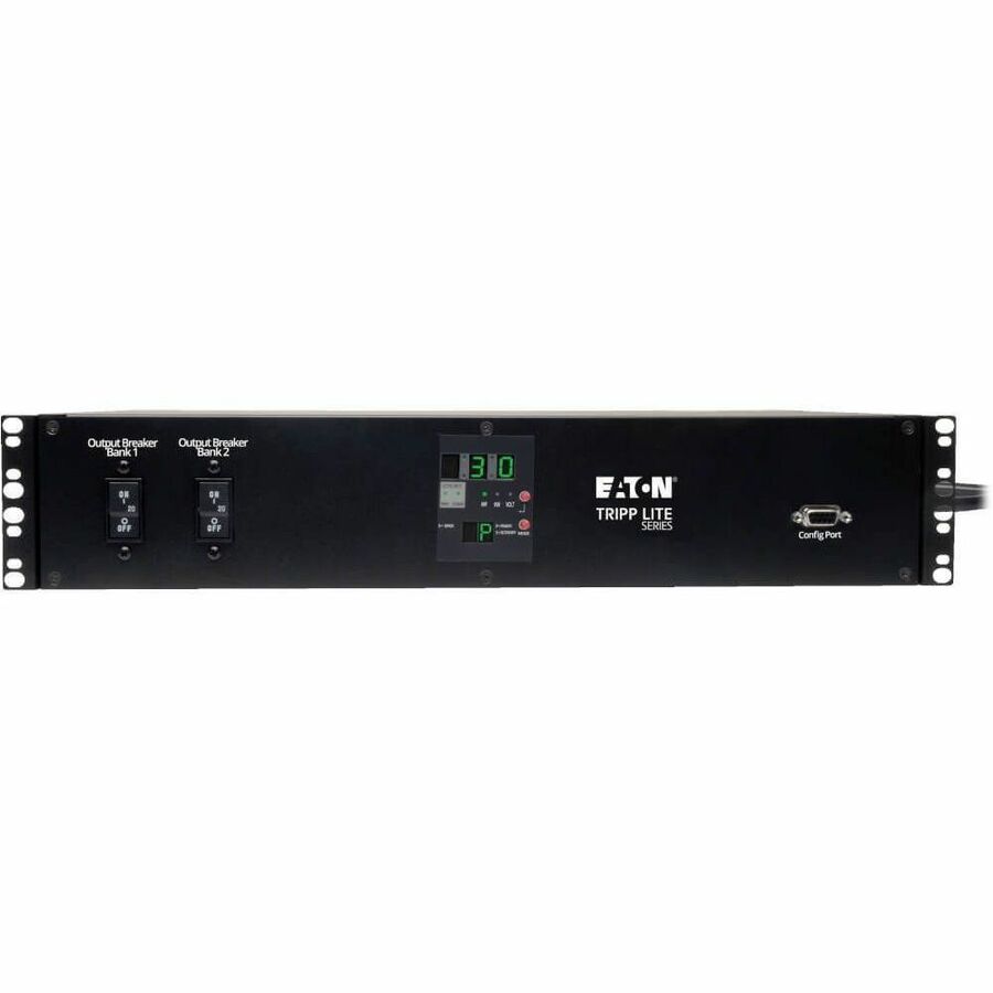 Eaton Tripp Lite Series 5.8kW Single-Phase Local Metered Automatic Transfer Switch PDU, Two 200-240V L6-30P Inputs, 16-C13 2-C19 & 1 L6-30R Outlet, 2U, TAA — PDUMH30HVAT
