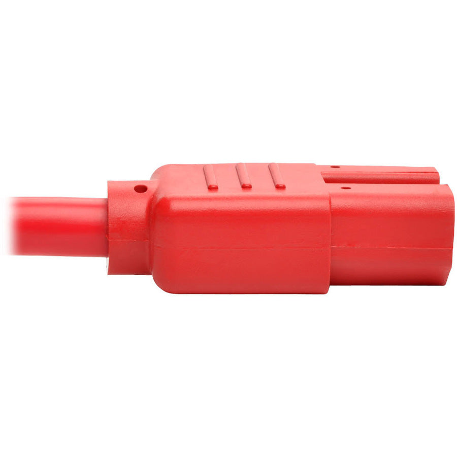 Eaton Tripp Lite Series Power Cord C14 to C15 - Heavy-Duty, 15A, 250V, 14 AWG, 3 ft. (0.91 m), Red — P018-003-ARD