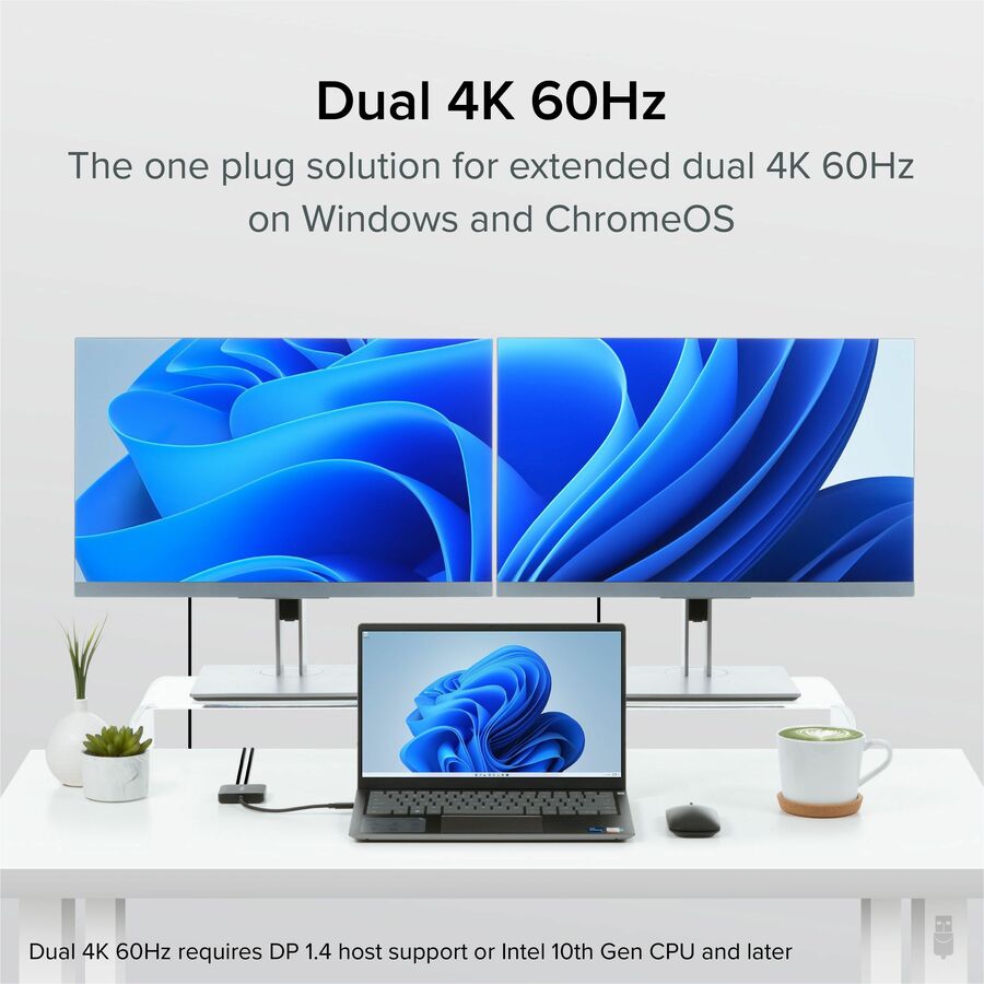 Plugable USB C to HDMI Adapter for Dual Monitors 4K 60Hz — USBC-MSTH2