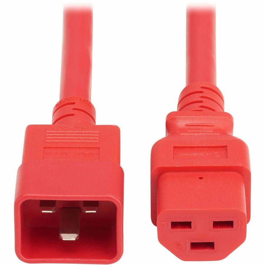 Eaton Tripp Lite Series Power Cord, C20 to C21 - Heavy-Duty, 20A, 250V, 12 AWG, 2 ft. (0.6 m), Red — P035-002-ARD