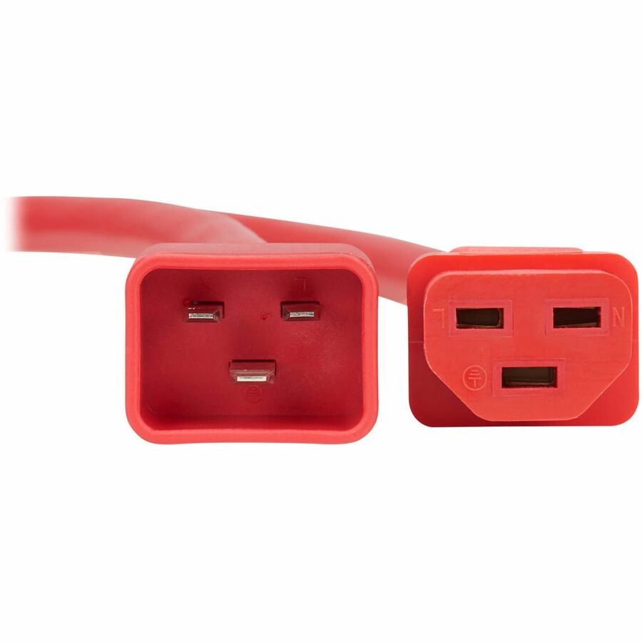 Eaton Tripp Lite Series Power Cord, C20 to C21 - Heavy-Duty, 20A, 250V, 12 AWG, 2 ft. (0.6 m), Red — P035-002-ARD