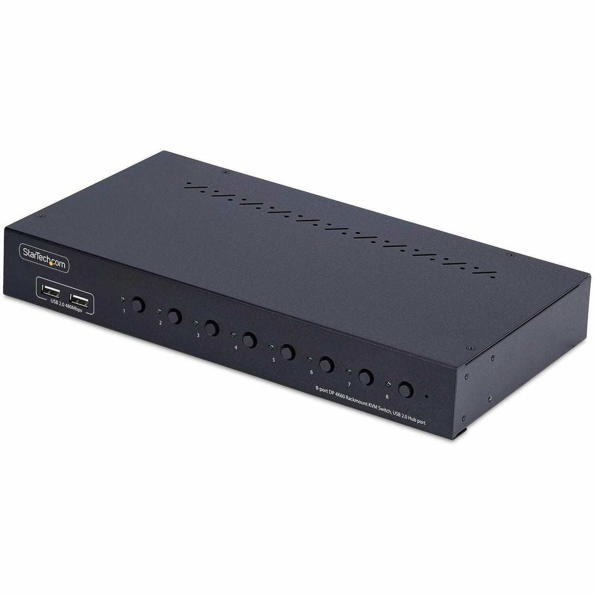 StarTech.com 8-Port DisplayPort KVM Switch with 1U Rack Mount Kit, 4K 60Hz DP 1.2, Push-Button & Hotkey Switching, TAA Compliant — R8AD122-KVM-SWITCH
