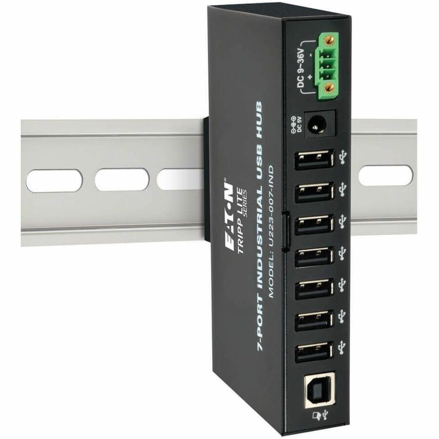 Eaton Tripp Lite Series 7-Port Industrial-Grade USB 2.0 Hub - 15 kV ESD Immunity, Metal Housing, Mountable — U223-007-IND