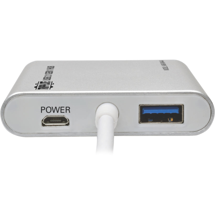 Eaton Tripp Lite Series 4-Port USB-C Hub, USB 3.x (5Gbps), 4x USB-A Ports, USB Micro-B Power Input, Silver — U460-004-4A