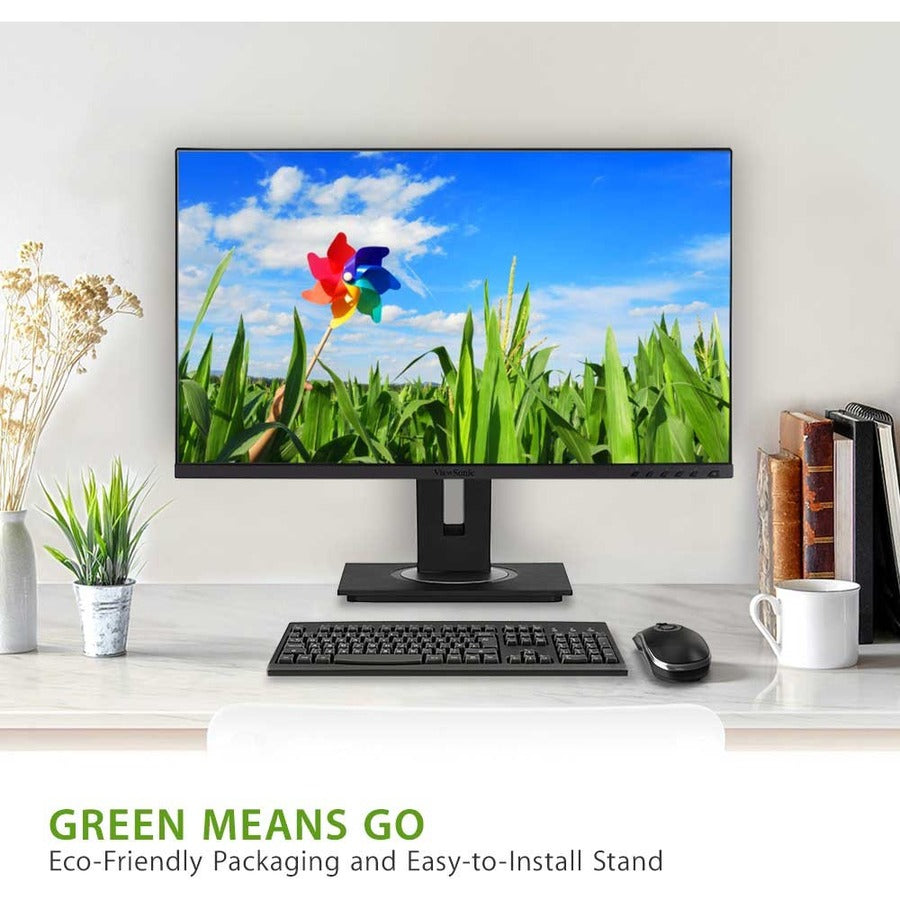 ViewSonic VG2455-2K 24 Inch IPS 1440p Monitor with USB C, HDMI, DisplayPort and 40 Degree Tilt Ergonomics for Home and Office — VG2455-2K