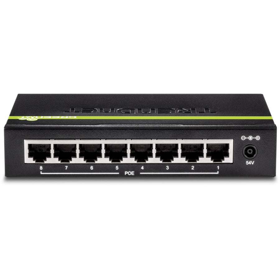TRENDnet 8-Port GREENnet Gigabit PoE+ Switch, Supports PoE And PoE+ Devices, 61W PoE Budget, 16Gbps Switching Capacity, Data & Power Via Ethernet To PoE Access Points & IP Cameras, Black, TPE-TG82G — TPE-TG82g