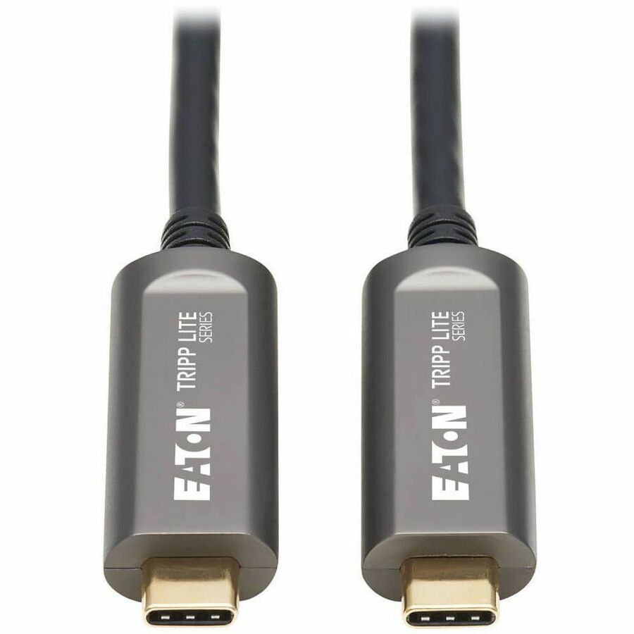 Eaton Tripp Lite Series USB-C AOC Cable (M/M) - USB 3.2 Gen 2 (10 Gbps) Plenum-Rated Fiber Active Optical Cable - Data Only, Black, 30 m (98 ft.) — U420F-30M-D3