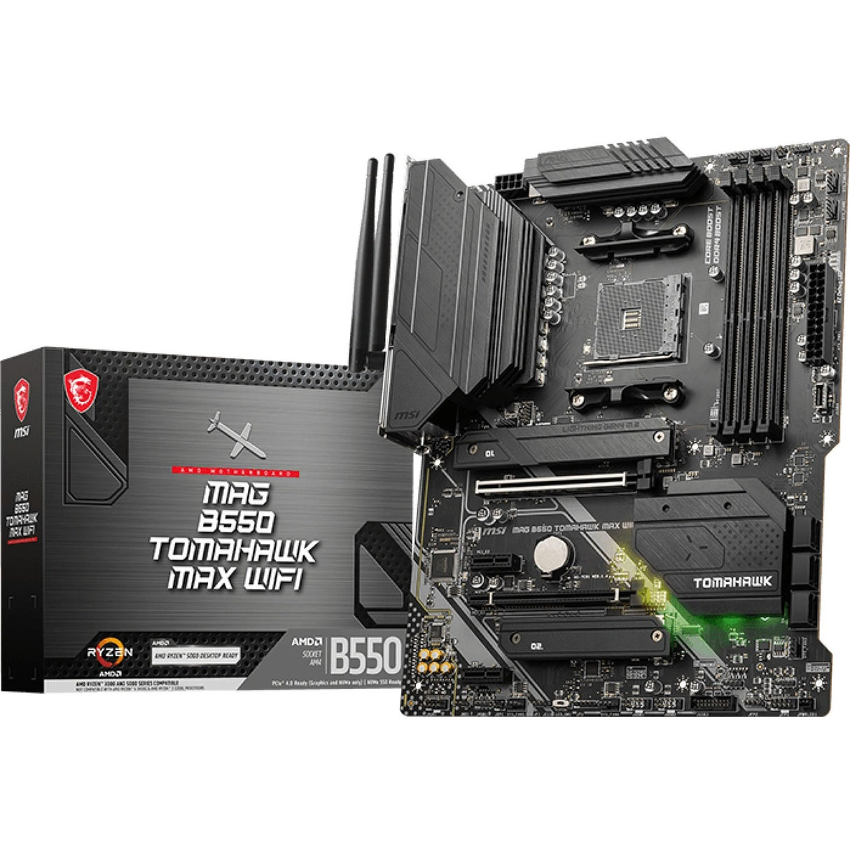 MSI MAG B550 TOMAHAWK MAX WIFI Desktop Motherboard - AMD B550 Chipset - Socket AM4 - ATX — B550TMHWKMWI