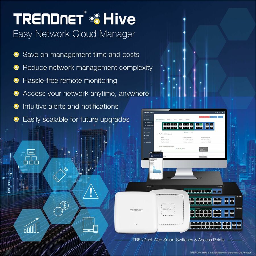 TRENDnet TEW-925DAP Dual Band Wi-Fi 6 IEEE 802.11 a/b/g/n/ac/ax 5.27 Gbit/s Wireless Access Point - TAA Compliant — TEW-925DAP