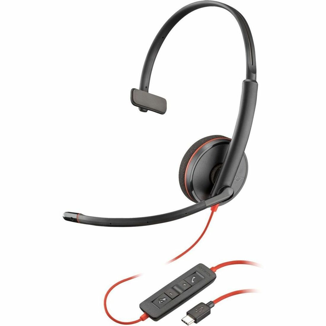 Poly Blackwire 3210 Monaural USB-C Headset +USB-C/A Adapter (Bulk) — 8X214A6