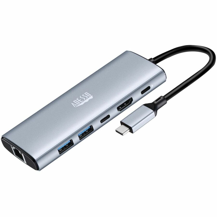 Adesso AUH-4035 7 in 1 Docking Station, Supports USB C to x1 4K HDMI, 3x USB-A 3.2, 1x PD, 1x Micro SD, 1x SD Card — AUH-4035