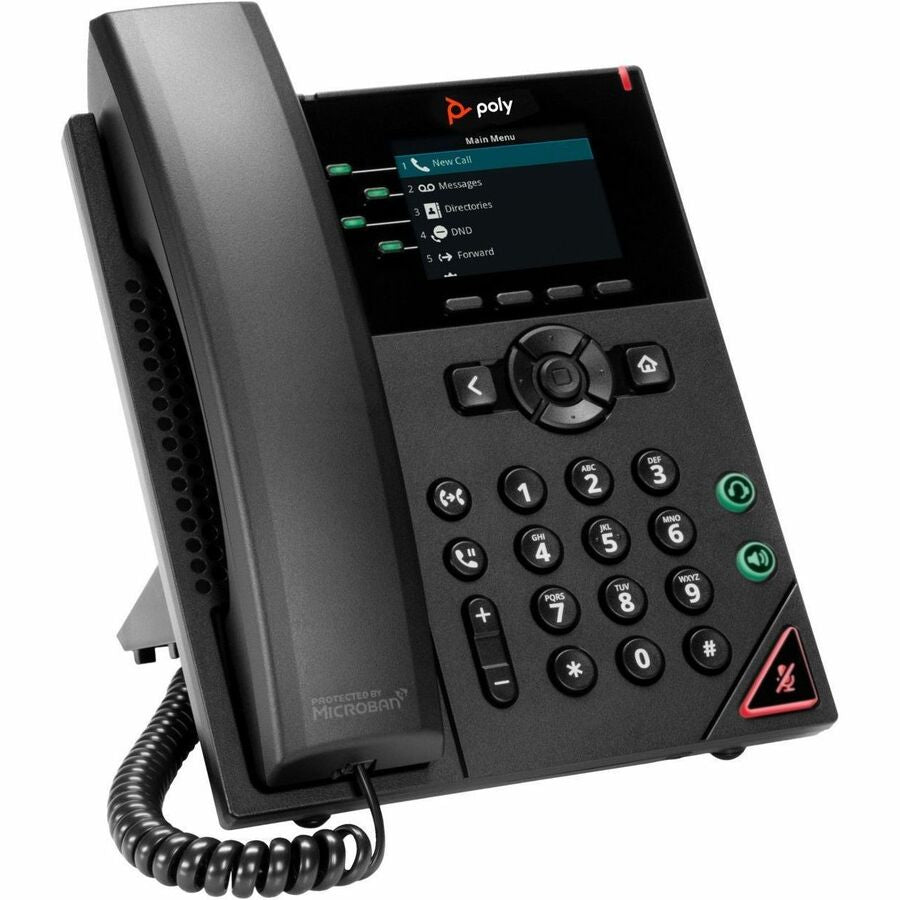 Poly VVX 250 IP Phone - Corded - Corded - Desktop, Wall Mountable - Black — 89B62AA#AC3