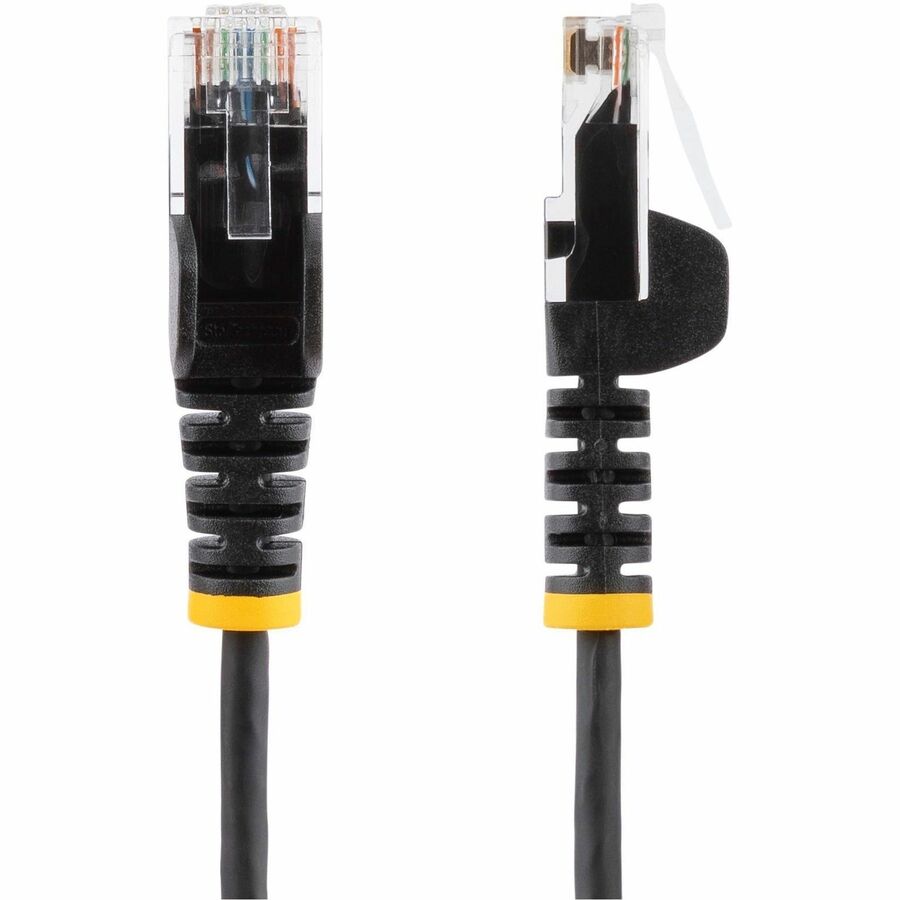 StarTech.com 25ft Black Slim CAT6 Ethernet Cable, Slim Snagless RJ45, UTP, LSZH, 28AWG Bare Copper, Slim Network Patch Cord, Fluke Tested — N6PAT25BLKS