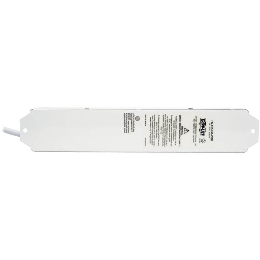 Eaton Tripp Lite Series Safe-IT UL 1363A Medical-Grade Power Strip for Patient Care Vicinities, 6 Hospital-Grade Outlets, Load Monitor, Safety Covers, Antimicrobial, 15 ft. (4.6 m) Cord — PS-615-HG-OEMLM