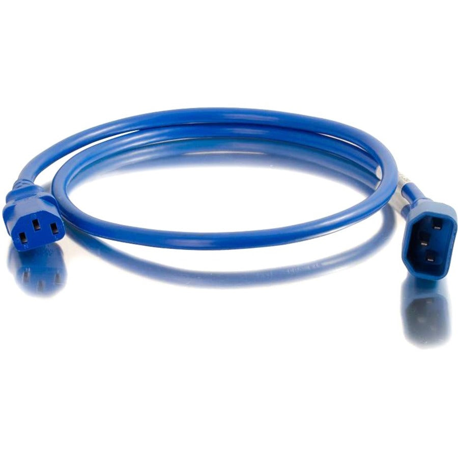 C2G 3ft 18AWG Power Cord (IEC320C14 to IEC320C13) - Blue — 17486