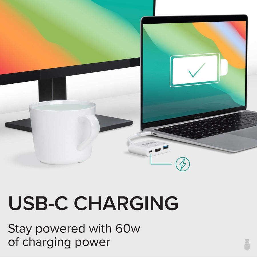 Plugable USB C to HDMI Multiport Adapter, 3-in-1 USB C Hub with 4K HDMI Output, USB 3.0 and USB-C Charging Port — USBC-MD103