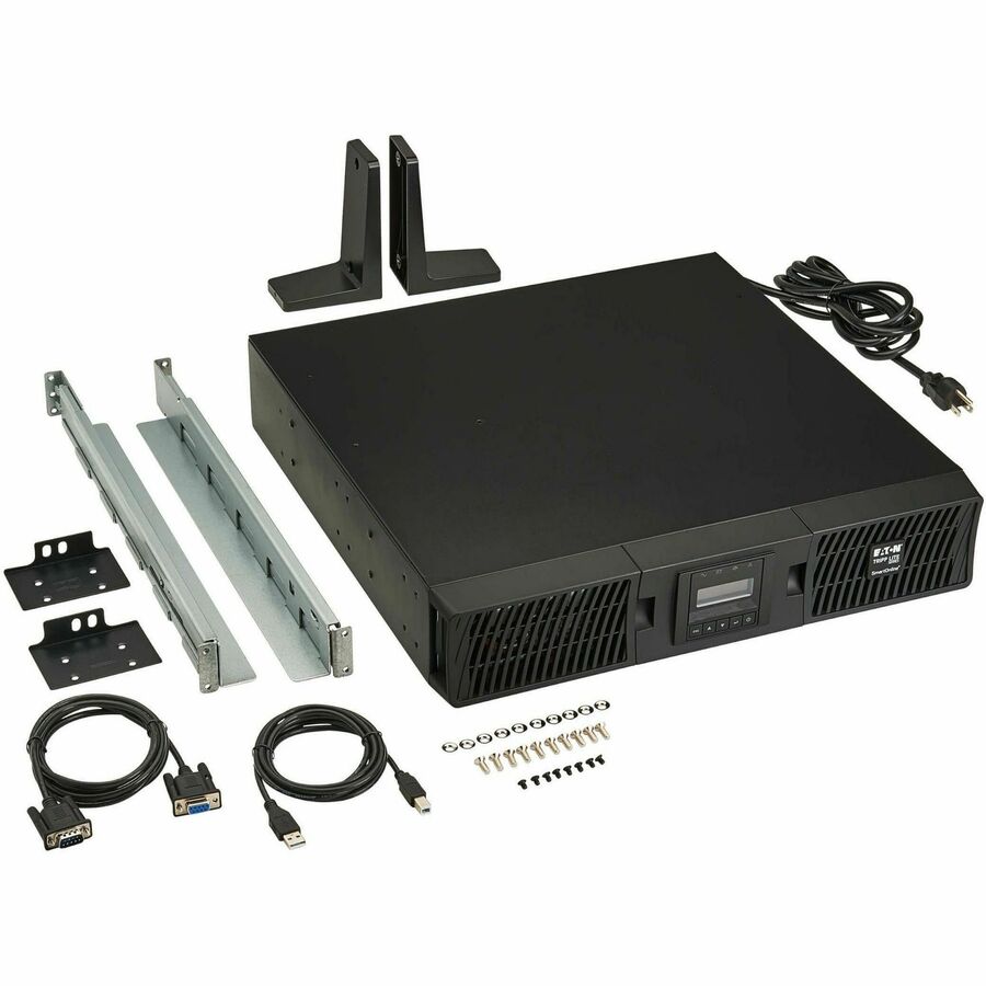 Eaton Tripp Lite Series SmartOnline 1500VA 1350W 120V Double-Conversion Sine Wave UPS - 8 Outlets, Extended Run, Network Card Option, LCD, USB, DB9, 2U Rack/Tower, TAA — SU1500RTXLCD2UTAA