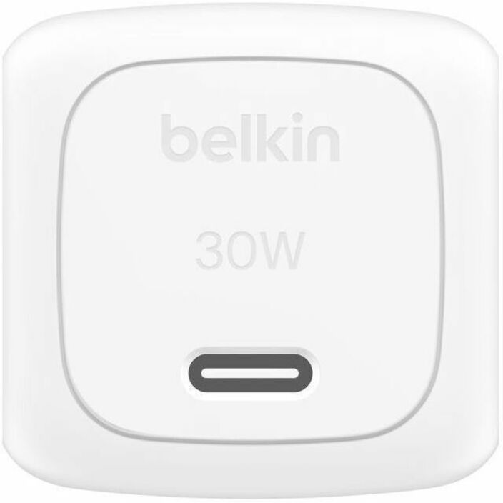 Belkin 30W Portable USB-C Wall Charger - 1xUSB-C (30W) - Fast Charge - Power Adapter w/ USB-C to USB-C Cable - White — WCA008dq1MWH-B6