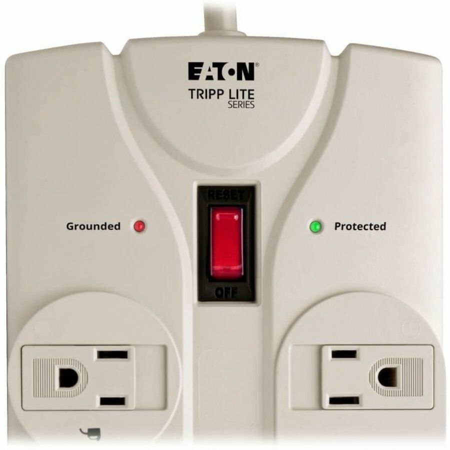 Eaton Tripp Lite Series Protect It! 8-Outlet Surge Protector, 25 ft. Cord with Right-Angle Plug, 1440 Joules, Diagnostic LEDs, Light Gray Housing — TLP825