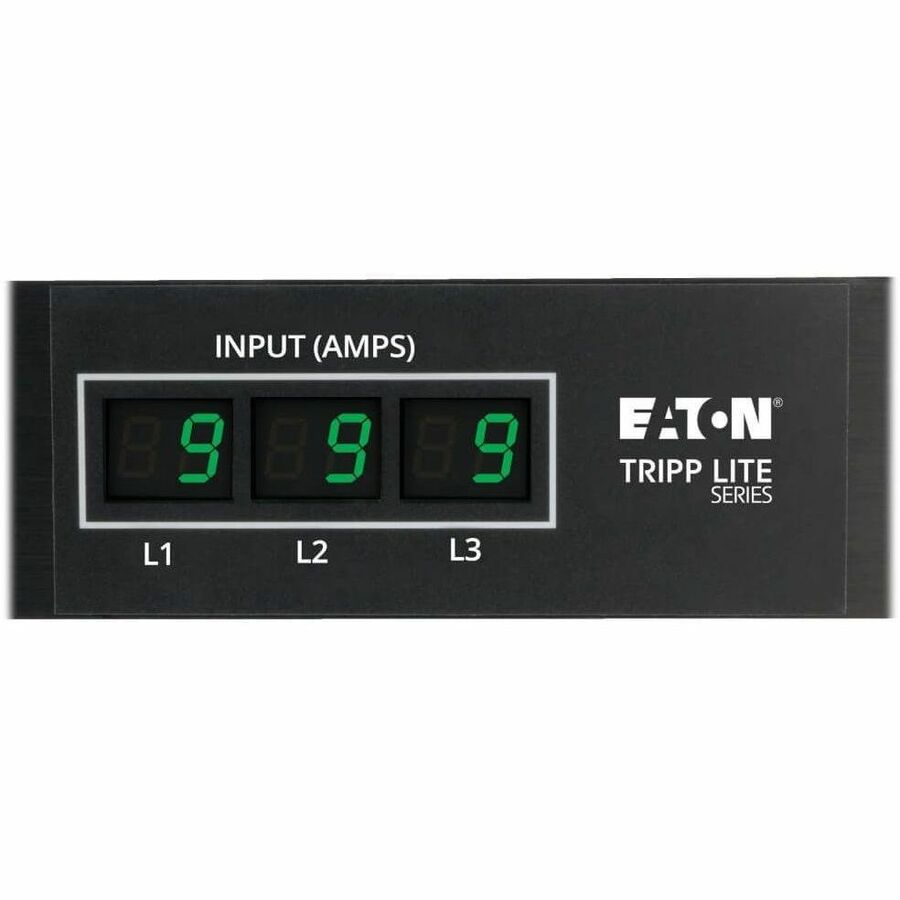 Eaton Tripp Lite Series 8.6kW 3-Phase Local Metered PDU, 208/120V Outlets (36 C13, 6 C19, 6 5-15/20R), 208V L21-30P, 6 ft. (1.83 m) Cord, 0U Vertical, TAA — PDU3MV6L2130