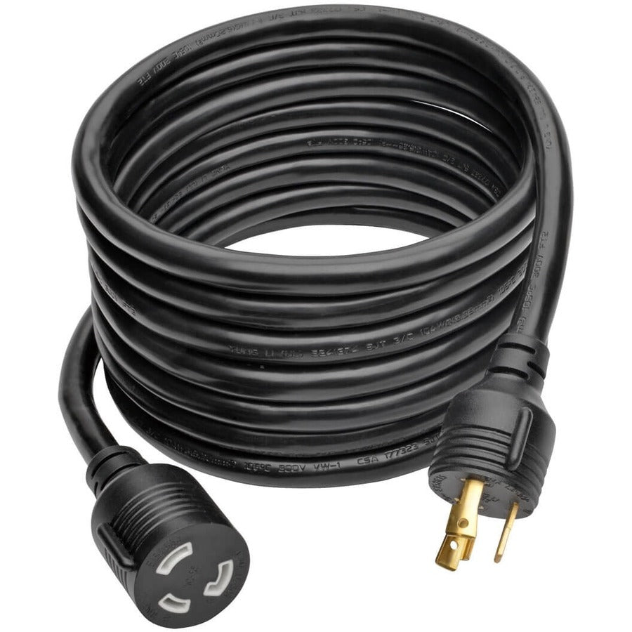 Eaton Tripp Lite Series Power Extension Cord, NEMA L5-30P to NEMA L5-30R- Heavy-Duty, 30A, 125V, 10 AWG, 15 ft. (4.57 m), Black, Locking Connectors — P046-015-LL-30A