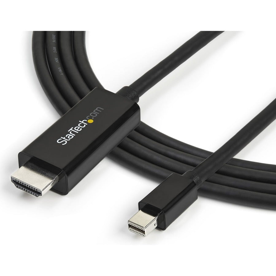 StarTech.com 10ft (3m) Mini DisplayPort to HDMI Cable, 4K 30Hz Video, Mini DP to HDMI Adapter/Converter Cable, mDP to HDMI Monitor/Display — MDP2HDMM3MB