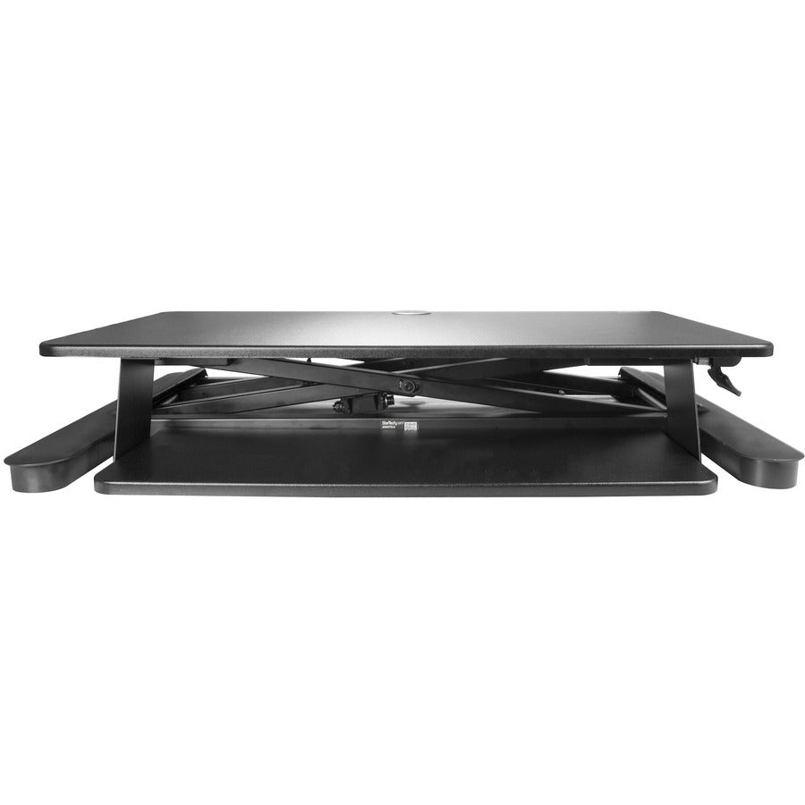 StarTech.com Sit Stand Desk Converter - Keyboard Tray - Height Adjustable Ergonomic Desktop/Tabletop Standing Desk - Large 35"x21" Surface — ARMSTSLG