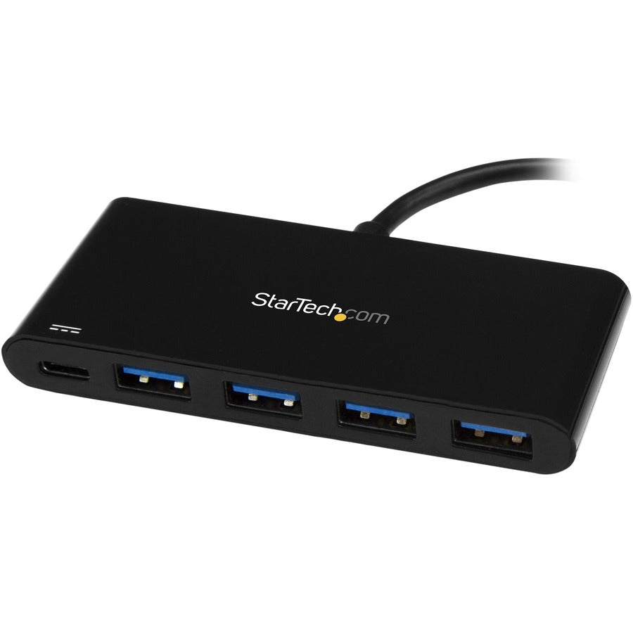 StarTech.com 4 Port USB C Hub with 4x USB Type-A (USB 3.0 SuperSpeed 5Gbps) - 60W Power Delivery Passthrough - Portable C to A Adapter Hub — HB30C4AFPD