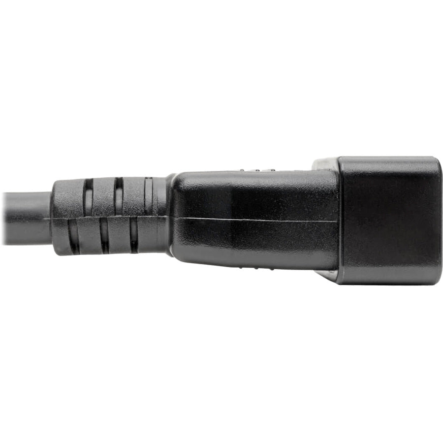 Eaton Tripp Lite Series C20 to C13 Power Cord for Computer - Heavy-Duty, 15A, 100-250V, 14 AWG, 3 ft. (0.91 m), Black — P032-003