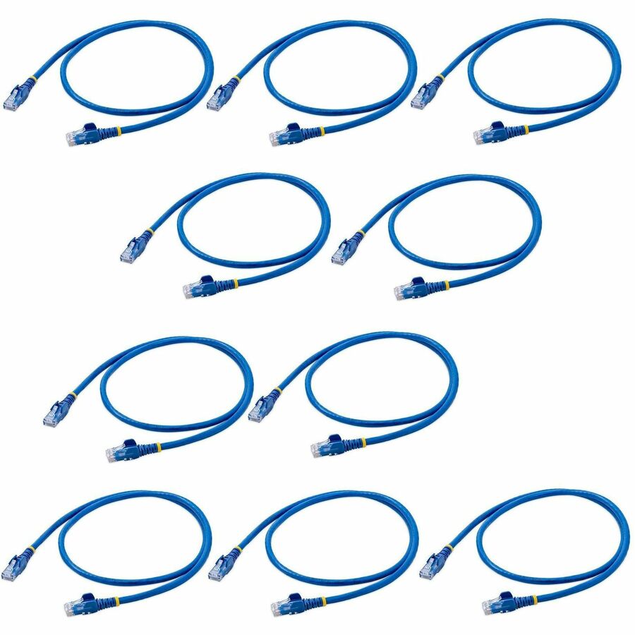 StarTech.com 3 ft. CAT6 Ethernet Cable - 10 Pack - ETL Verified - Blue CAT6 Patch Cord - Snagless RJ45 Connectors - 24 AWG - UTP — N6PATCH3BL10PK