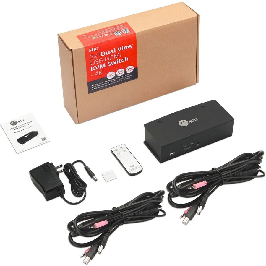 SIIG 2x1 Dual View USB HDMI KVM Switch - 4K 30Hz — CE-KV0711-S1