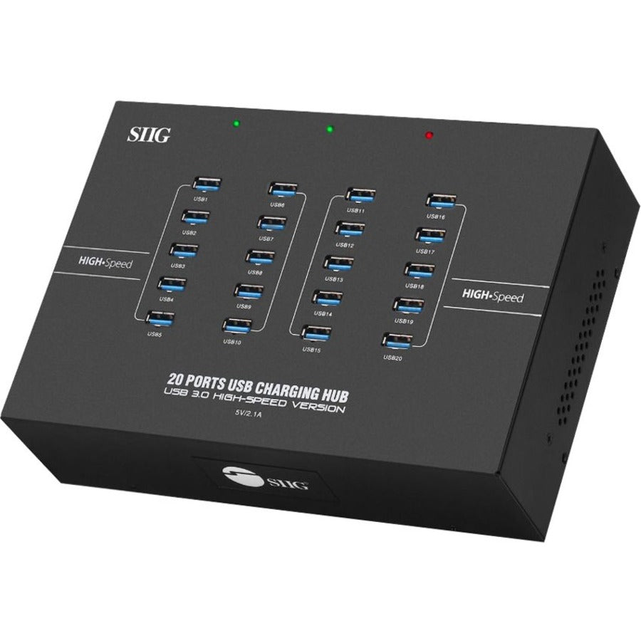SIIG 20-Port Industrial USB 3.0 Hub with Charging - 200W — ID-US0611-S1