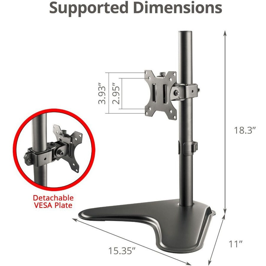 SIIG Height Adjustable Single Monitor Freestanding Desk Stand for 13" to 32" — CE-MT3B11-S1