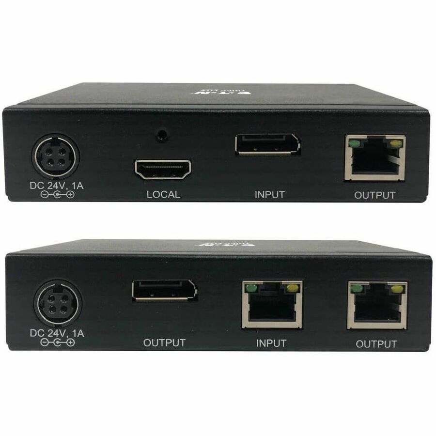 Eaton Tripp Lite Series DisplayPort over Cat6 Extender Kit, Transmitter and Receiver with Repeater, 4K, 4:4:4, PoC, 230 ft. (70.1 m), TAA — B127A-111-BDTD