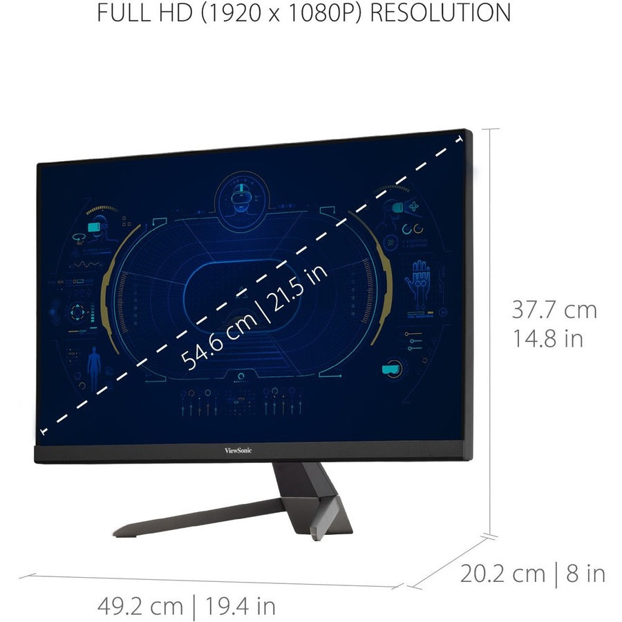 ViewSonic VX2267-MHD 22 Inch 1080p Gaming Monitor with 100Hz, 1ms, Ultra-Thin Bezels, FreeSync, Eye Care, HDMI, VGA, and DP — VX2267-MHD