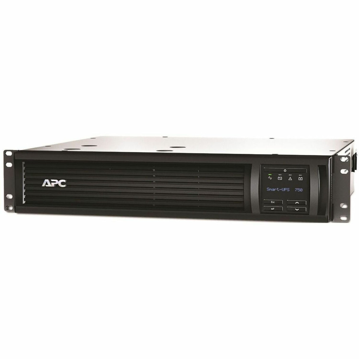 APC Smart-UPS, Line Interactive, 750VA, Rackmount 2U, 120V, 6x NEMA 5-15R outlets, SmartConnect Port+Network Card, AVR, LCD — SMT750RM2UCNC