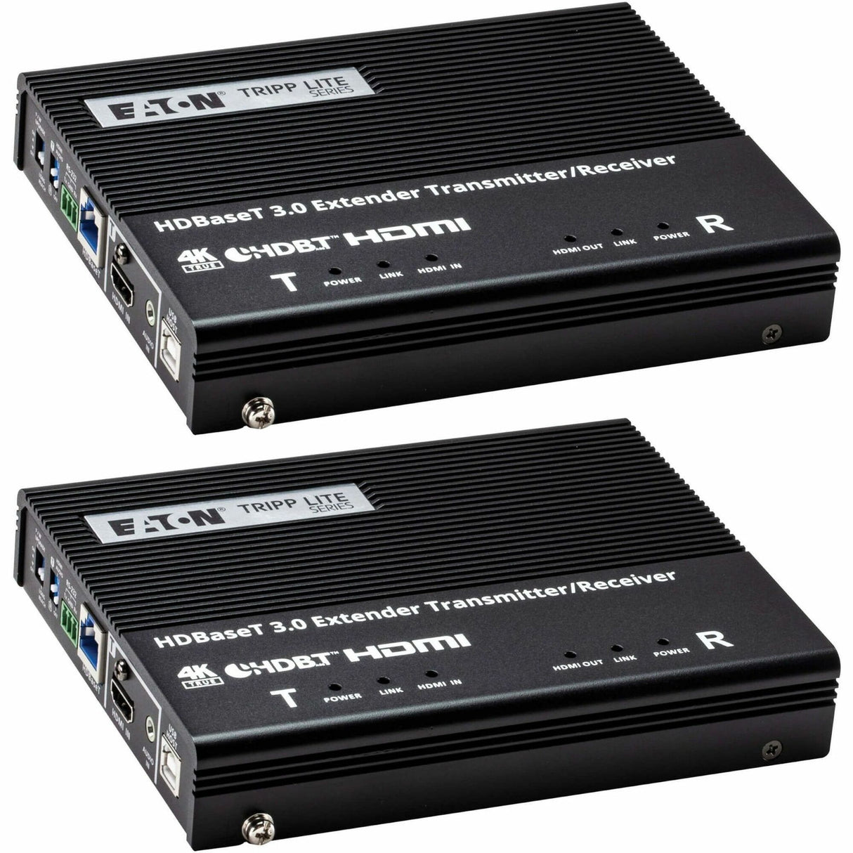 Eaton Tripp Lite Series HDBaseT 3.0 Transmitter and Receiver Kit, HDMI 4K 60 Hz (4:4:4), RS-232, IR Control, Up to 328 ft. (100 m), TAA — BHDBT3-TRX2