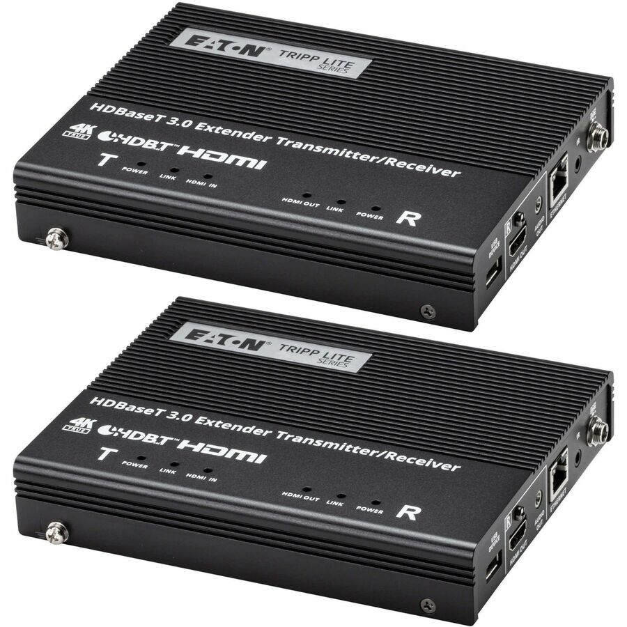 Eaton Tripp Lite Series HDBaseT 3.0 Transmitter and Receiver Kit, HDMI 4K 60 Hz (4:4:4), RS-232, IR Control, Up to 328 ft. (100 m), TAA — BHDBT3-TRX2