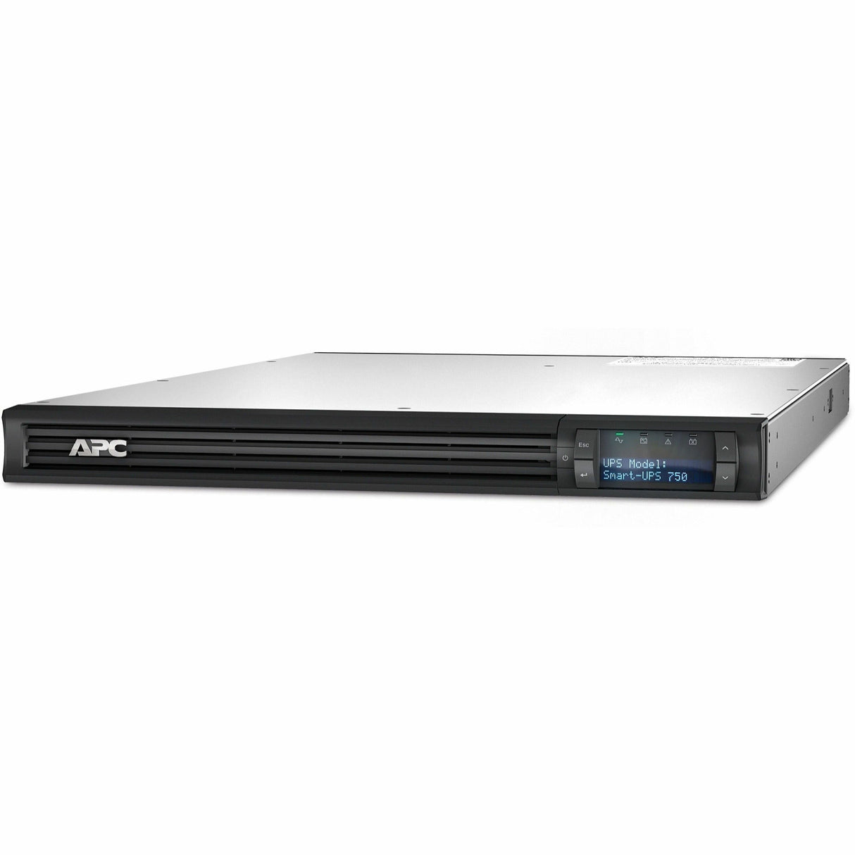 APC Smart-UPS, Line Interactive, 750 VA, LCD, Rackmount 1U, 120V, 4x NEMA 5-15R outlet, USB, AVR, Short Depth — SMT750RM1U