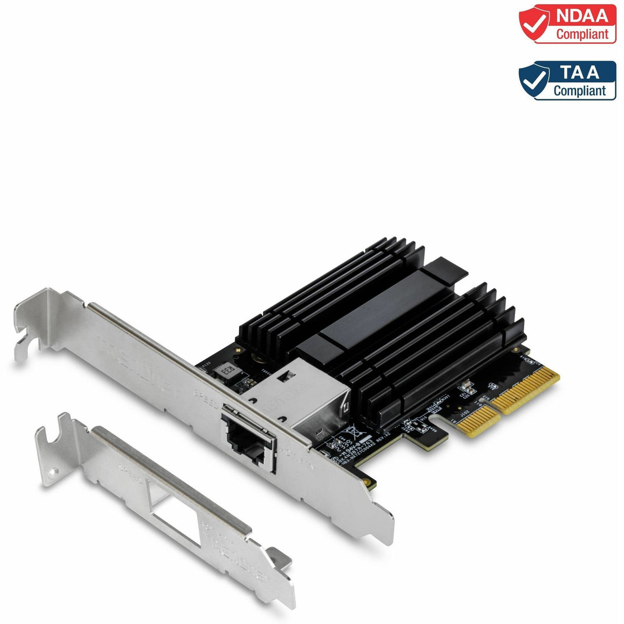 TRENDnet 10 Gigabit PCIe Network Adapter, Converts A PCIe Slot Into A 10G Ethernet Port, Supports 802.1Q Vlan, Includes Standard & Low-Profile Brackets, PCIe 2.0, PCIe 3.0, Silver, TEG-10GECTX