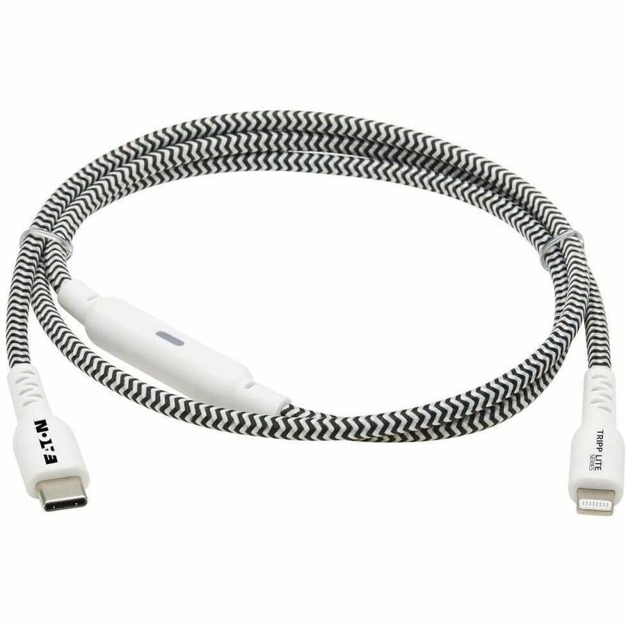 Eaton Tripp Lite Series Heavy-Duty USB-C to Lightning Sync/Charge Cable with Status LED - MFi Certified, M/M, USB 2.0, 3 ft. — M102-003-HD-SL
