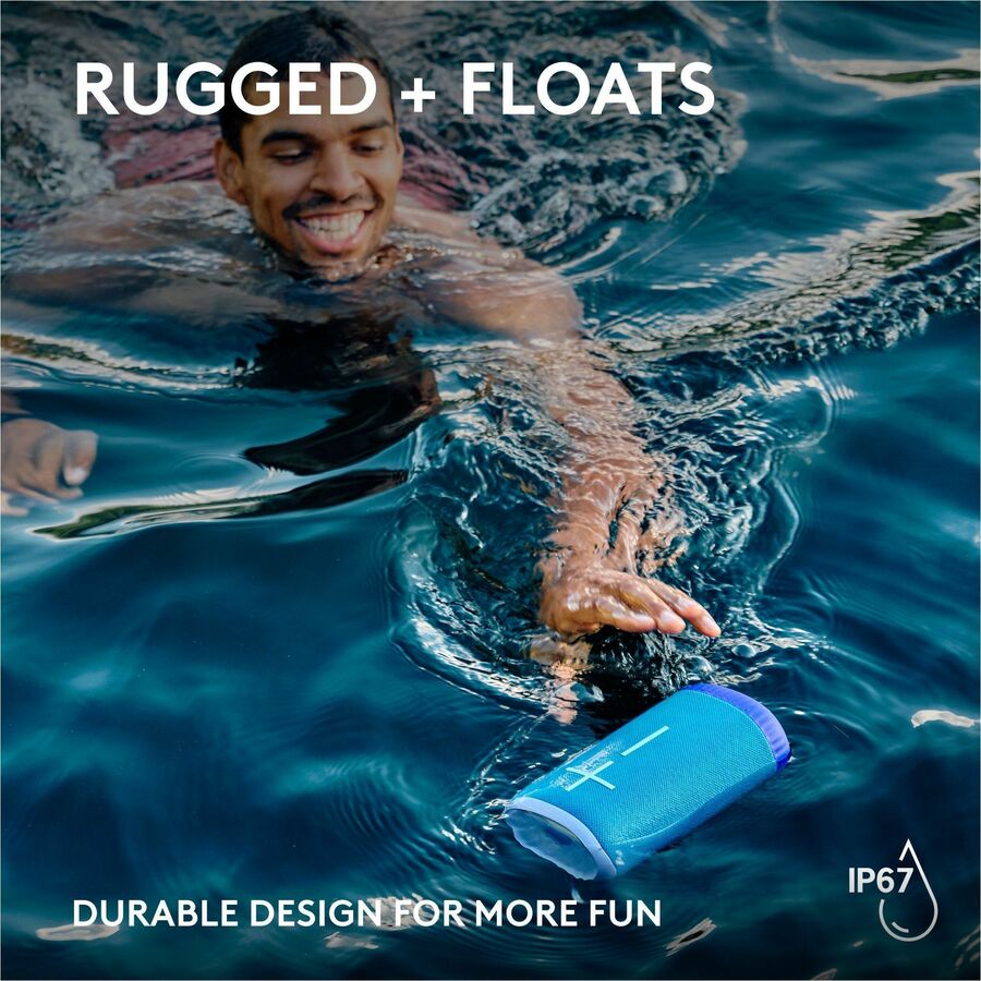 ULTIMATE EARS EVERBOOM Wireless Bluetooth Portable Speaker, Big Bass and Immersive 360-Degree Sound, Floatable Waterproof Speaker IP67, up to 20-Hour Battery and 180 ft (55 m) Range, Blue — 984-001923