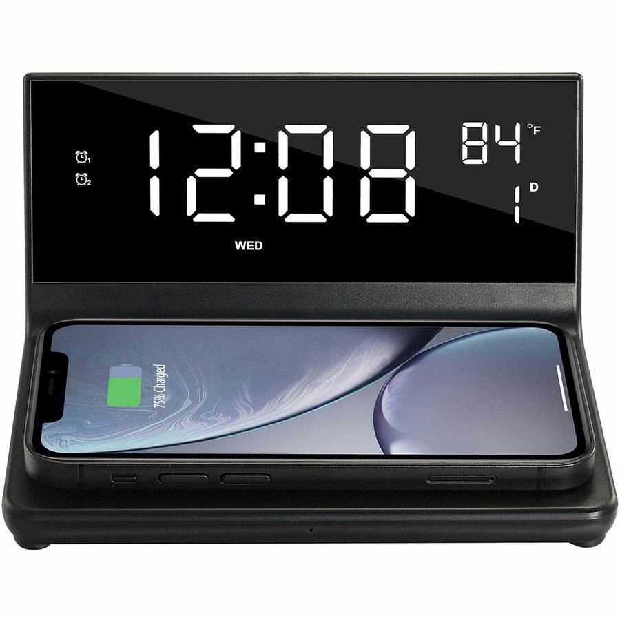 Supersonic Dual Alarm Clock with Wireless Charger 2-IN-1 Wireless Charger — SC-6025QI