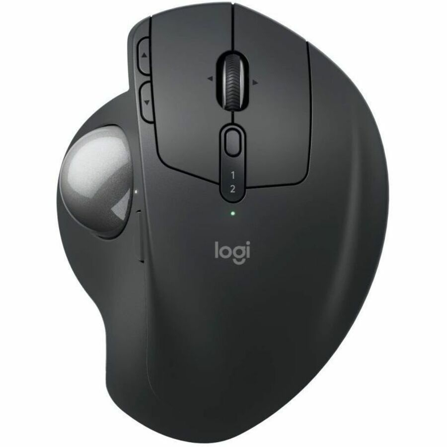 Logitech MX Ergo S Plus Advanced Wireless Trackball Mouse, USB-C Rechargeable Wireless Ergonomic Mouse With Bluetooth and Encrypted Dongle, 6 Programmable Buttons, for PC/Mac (Graphite) — 910-007247