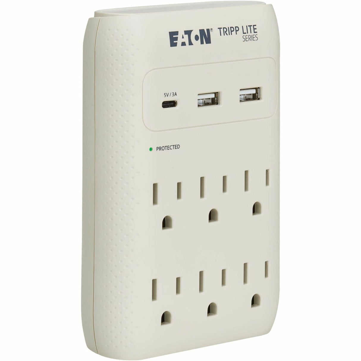 Eaton Tripp Lite Series Protect It! 6-Outlet Surge Protector - 5-15R Outlets, USB-C and USB-A Ports, 5-15P Direct Plug-In, 1080 Joules, Gray — SK60C