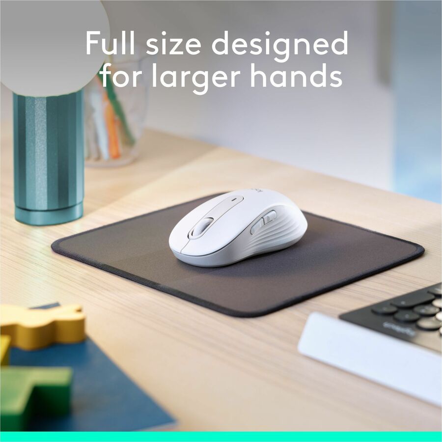 Logitech Signature M650 L Full Size Wireless Mouse - For Large Sized Hands, 2-Year Battery, Silent Clicks, Off-white — 910-006233