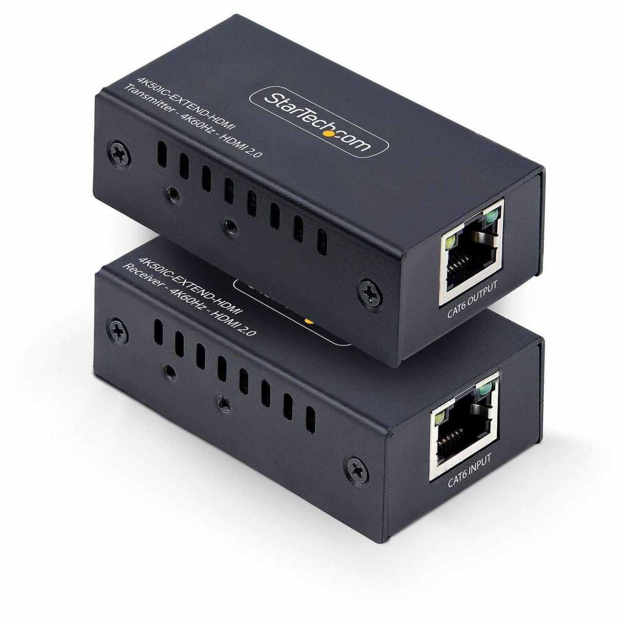 StarTech.com HDMI Extender Over CAT5e/CAT6, 4K 60Hz, Up to 200ft (60m), Transmitter and Receiver Kit, Power Over Cable — 4K50IC-EXTEND-HDMI